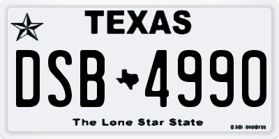 TX license plate DSB4990