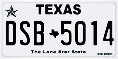 TX license plate DSB5014