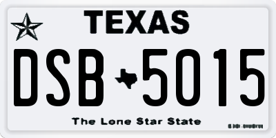 TX license plate DSB5015