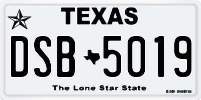 TX license plate DSB5019