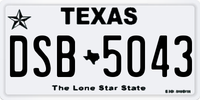 TX license plate DSB5043