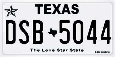TX license plate DSB5044