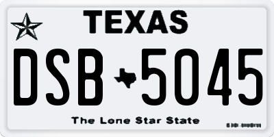 TX license plate DSB5045
