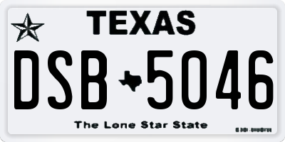 TX license plate DSB5046