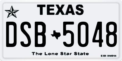 TX license plate DSB5048