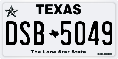 TX license plate DSB5049