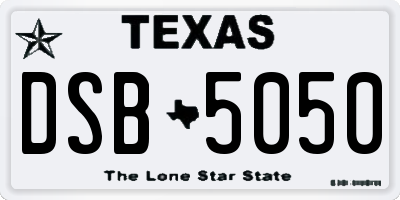 TX license plate DSB5050