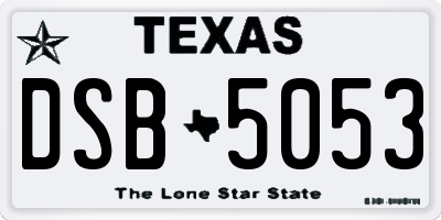 TX license plate DSB5053