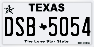 TX license plate DSB5054