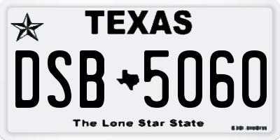TX license plate DSB5060