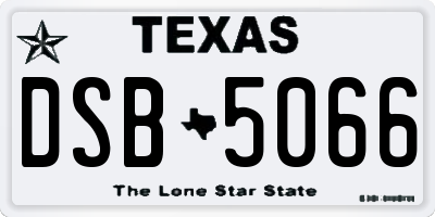 TX license plate DSB5066