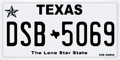 TX license plate DSB5069