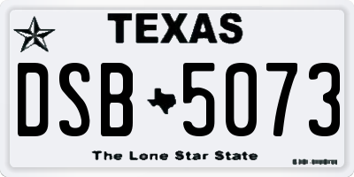 TX license plate DSB5073