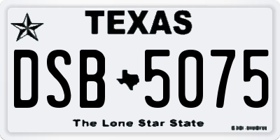TX license plate DSB5075