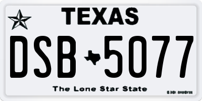 TX license plate DSB5077