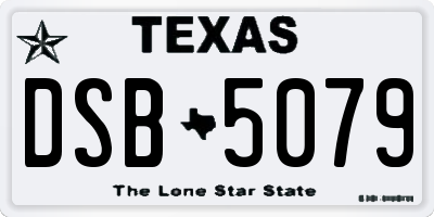 TX license plate DSB5079