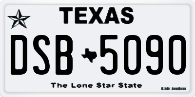 TX license plate DSB5090