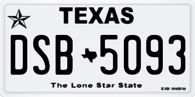 TX license plate DSB5093