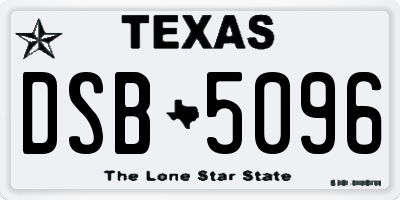 TX license plate DSB5096