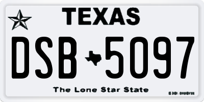 TX license plate DSB5097