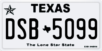 TX license plate DSB5099