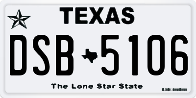 TX license plate DSB5106