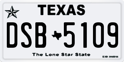 TX license plate DSB5109