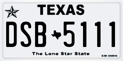 TX license plate DSB5111