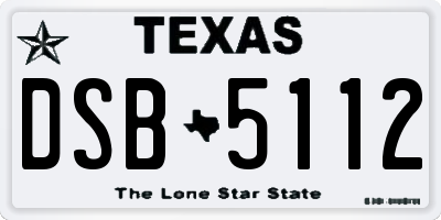 TX license plate DSB5112