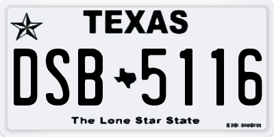 TX license plate DSB5116