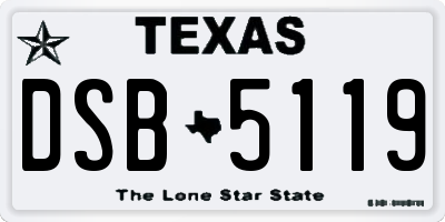 TX license plate DSB5119