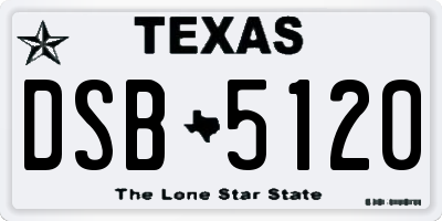 TX license plate DSB5120