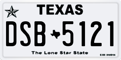 TX license plate DSB5121