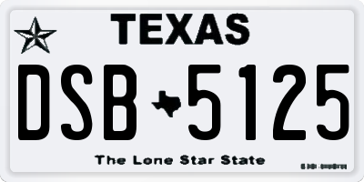 TX license plate DSB5125