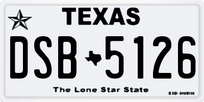 TX license plate DSB5126