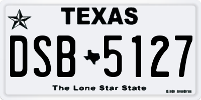 TX license plate DSB5127