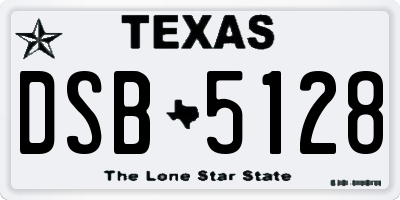TX license plate DSB5128