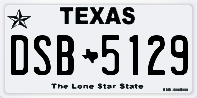 TX license plate DSB5129
