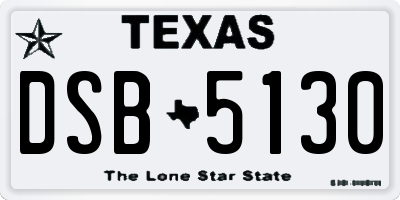 TX license plate DSB5130