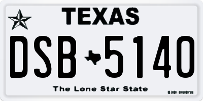 TX license plate DSB5140