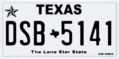 TX license plate DSB5141