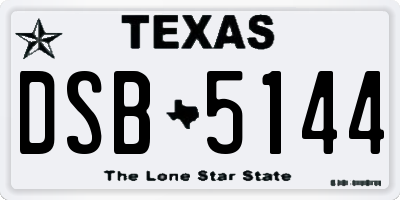 TX license plate DSB5144