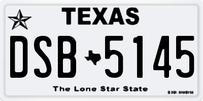 TX license plate DSB5145