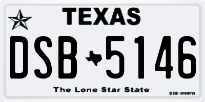 TX license plate DSB5146