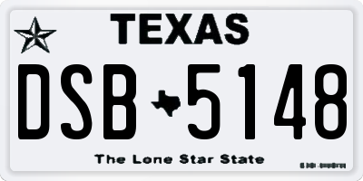TX license plate DSB5148