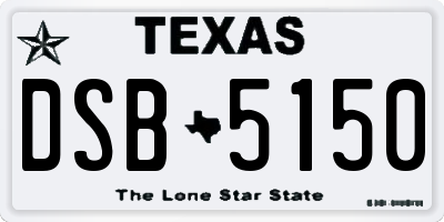 TX license plate DSB5150