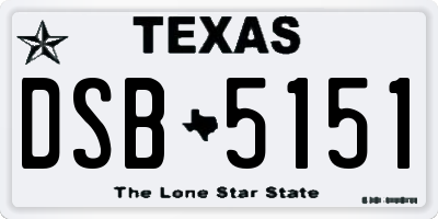 TX license plate DSB5151