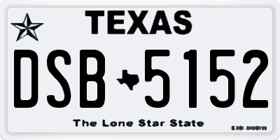 TX license plate DSB5152