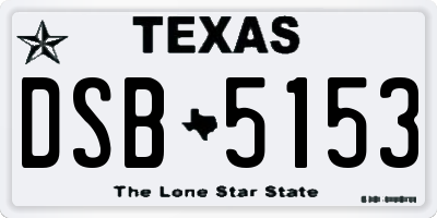 TX license plate DSB5153