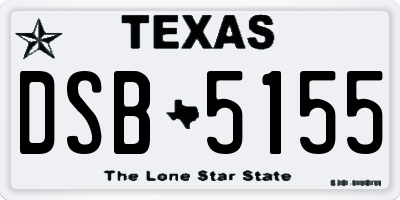 TX license plate DSB5155